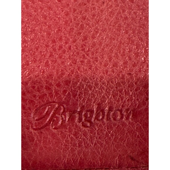 Brighton Red Pebbled Leather Trifold Wallet Organizer Checkbook Clutch - Picture 6 of 12
